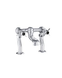 Grosvenor Black Pinch Deck Bath Filler Chrome