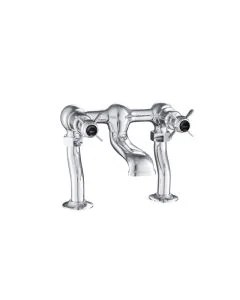 Grosvenor Black Pinch Deck Bath Filler Chrome
