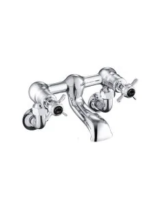 Grosvenor Black Pinch Wall Bath Filler Chrome