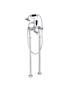 Grosvenor Black Pinch Freestanding Bath Shower Mixer Chrome