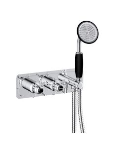 Grosvenor Black Pinch 2 Way Shower Valve with Handset Chrome