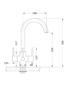 Genoa 3 Lever Single Flow Cold Filter Tap Chrome