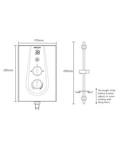 Glee 10.5kW Electric Shower Black