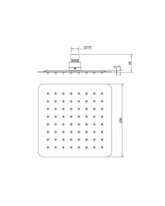Glide 200mm Square Head