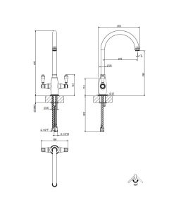 Franke Gloriana Traditional Twin Lever Sink Mixer Polished Nickel