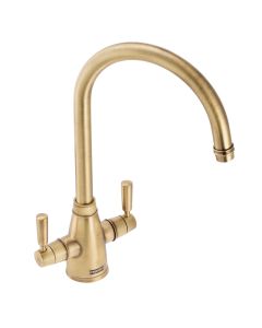 Franke Gloriana Twin Lever Sink Mixer Brushed Brass