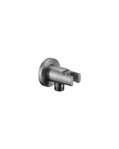 Wall Outlet Elbow With Handset Holder Gun Metal
