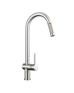 Grande Pull Out Spray Sink Mixer Brushed Steel