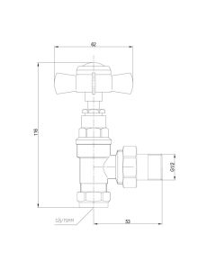 JTP Grosvenor Angled Radiator Valves Chrome 
