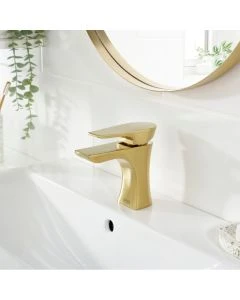 Hourglass Basin Mixer with Clicker Waste Brushed Brass