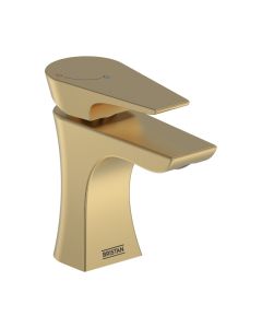 Hourglass Basin Mixer with Clicker Waste Brushed Brass