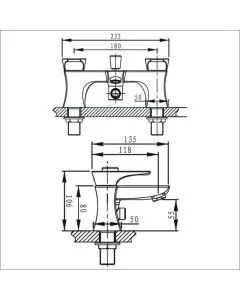 Hourglass Bath Shower Mixer