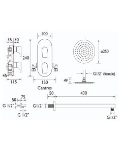 Bristan Hourglass Shower Package 3