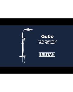 Qubo Thermostatic Bar Shower with Rigid Riser Kit Chrome