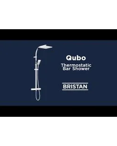 Qubo Thermostatic Bar Shower with Rigid Riser Kit Chrome