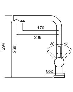 Hydra Mixer and Cold Filter With Swivel Spout Chrome / Nero