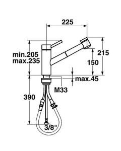 Inox Monobloc Kitchen Sink Mixer Tap With Pull Out Spray