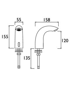 Infrared Automatic Swan Basin Spout