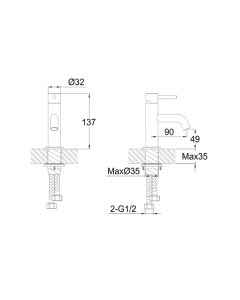 Inox Stainless Steel Cloakroom Basin Mixer