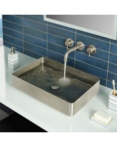 Inox Stainless Steel 3-Hole Wall Basin Mixer