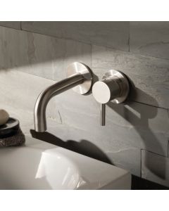 Inox Stainless Steel 2-Hole Wall Basin Mixer