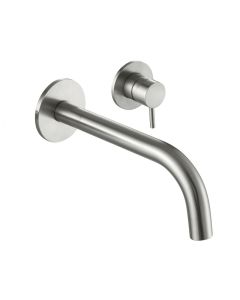 Inox Stainless Steel 2-Hole Wall Basin Mixer