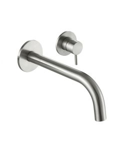 Inox Stainless Steel 250mm 2-Hole Wall Basin Mixer