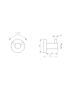 Inox Stainless Steel Double Robe Hook