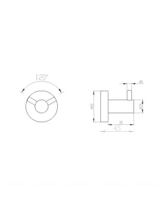 Inox Stainless Steel Double Robe Hook