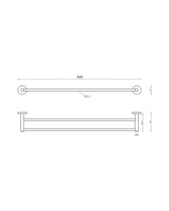 Inox Stainless Steel Double Towel Rail