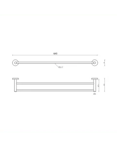 Inox Stainless Steel Double Towel Rail