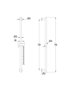 Inox Stainless Steel Slide Rail Shower Kit