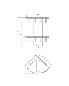 Inox Stainless Steel Shower Corner Twin Basket