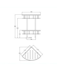 Inox Stainless Steel Shower Corner Twin Basket