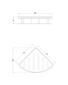 Inox Stainless Steel Shower Corner Basket