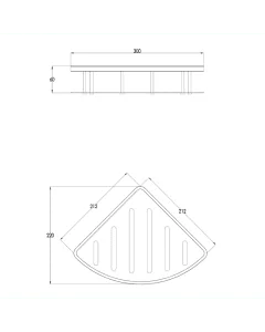 Inox Stainless Steel Shower Corner Basket