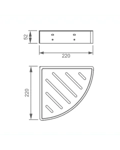 Inox Stainless Steel Shower Corner Basket Shelf