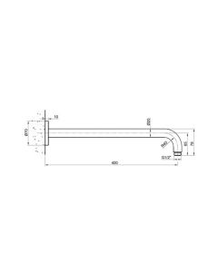 Inox Stainless Steel 400mm Wall Shower Arm