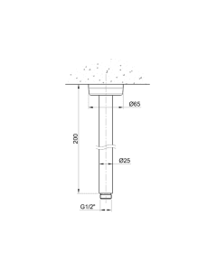 Inox Stainless Steel 200mm Ceiling Shower Arm