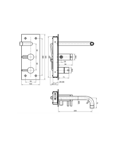Inox Stainless Steel Wall Bath Shower Mixer