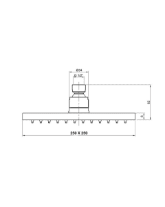 Inox Stainless Steel Square Shower Head