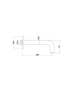 Inox Stainless Steel 200mm Bath Spout