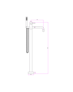 Inox Stainless Steel Floor Standing Bath Shower Mixer