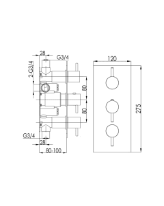 Inox 2-Way Stainless Steel Thermostatic Shower