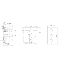 Inox 3-Way Stainless Steel Thermostatic Shower