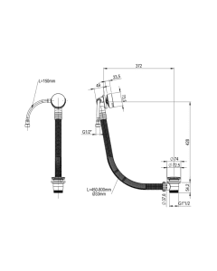 Inox Stainless Steel Overflow Bath Filler