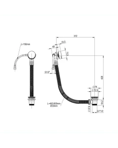 Inox Stainless Steel Overflow Bath Filler