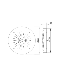 Inox Stainless Steel Ceiling Mounted Shower Head