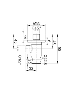 Inox Stainless Steel Wall Outlet with Handset Holder