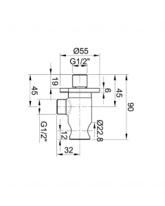 Inox Stainless Steel Wall Outlet with Handset Holder